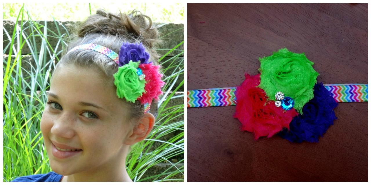 Shabby Flower Stretch Headband